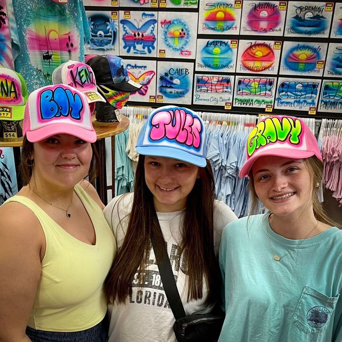 Pink Bubble Name - 5 Hat Package