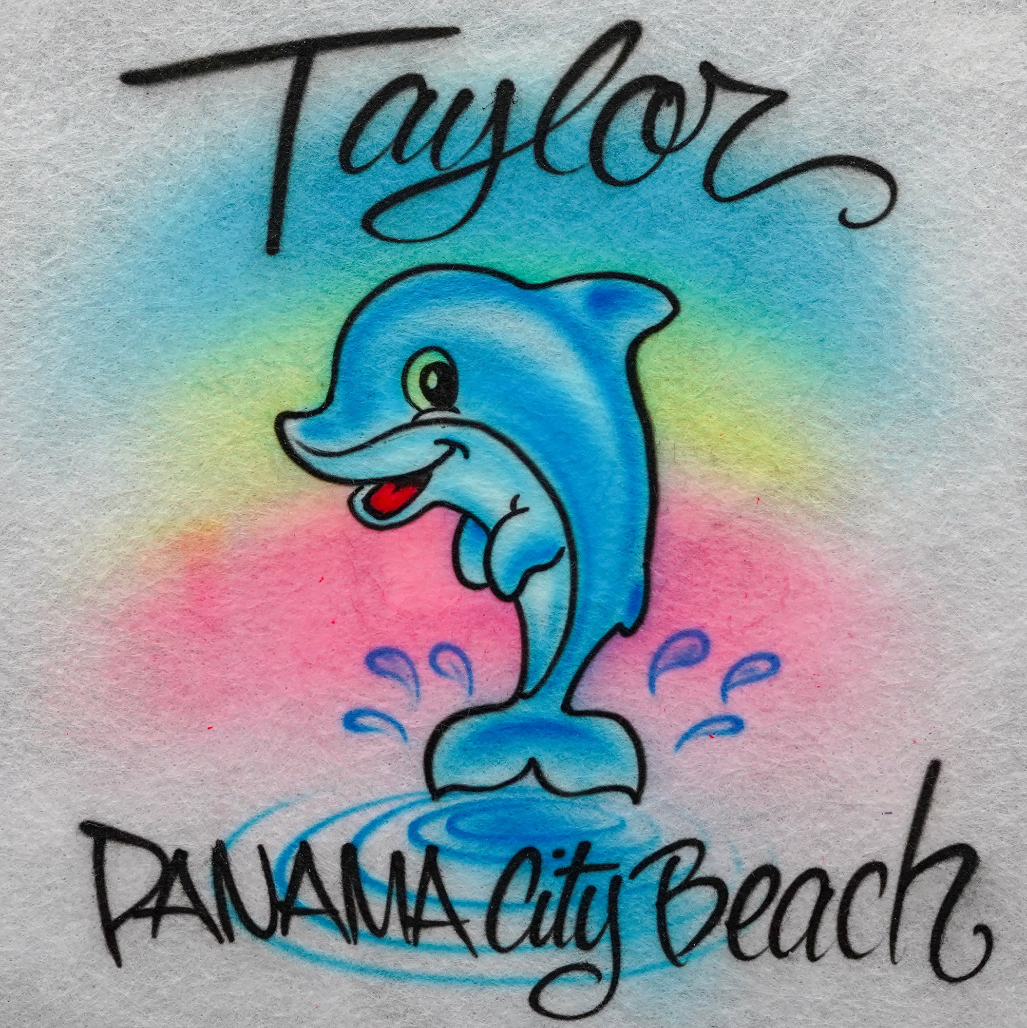 Jumping Dolphin T-Shirt – Big Airbrush - Main Image