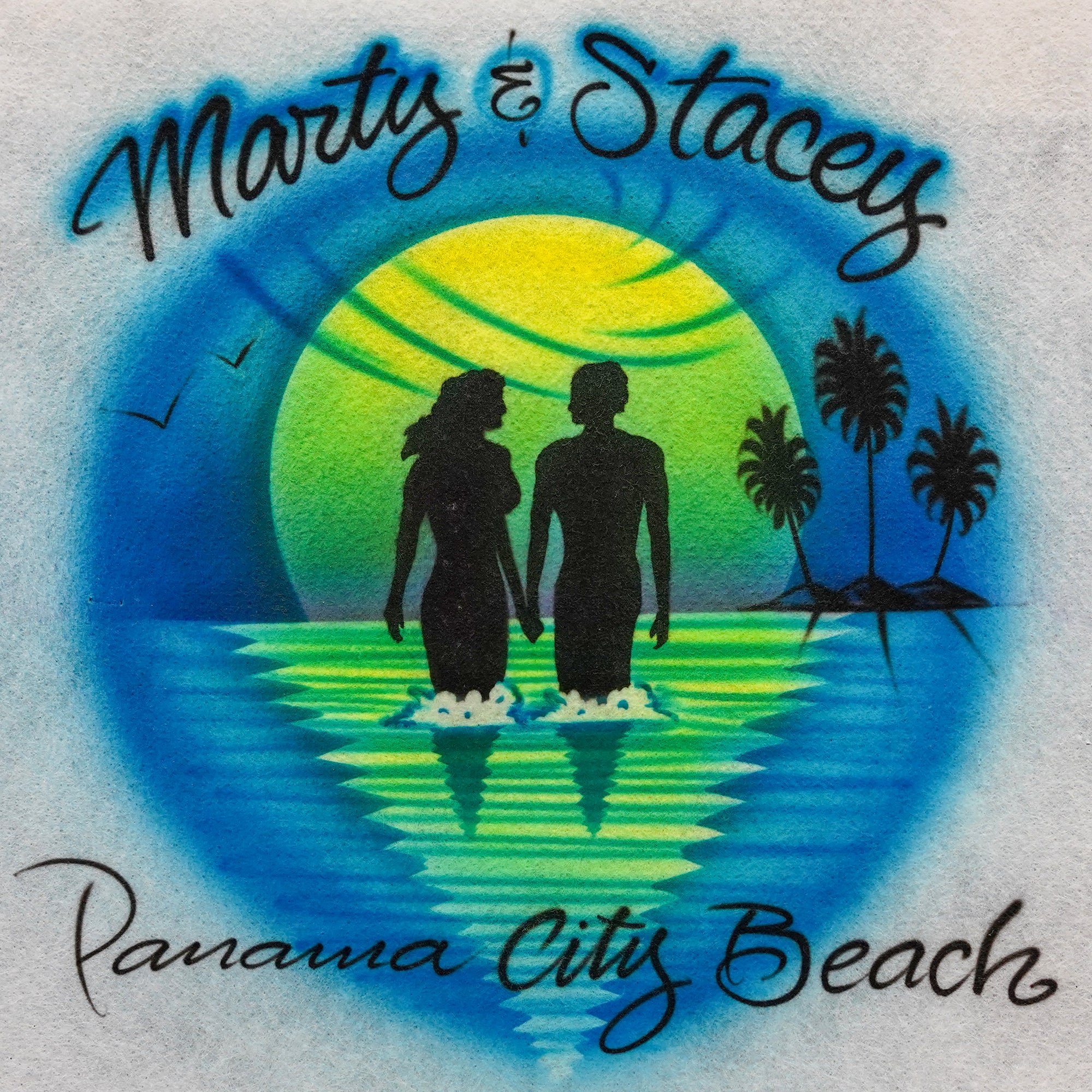 Couple in Moonlit Beach Water T-Shirt