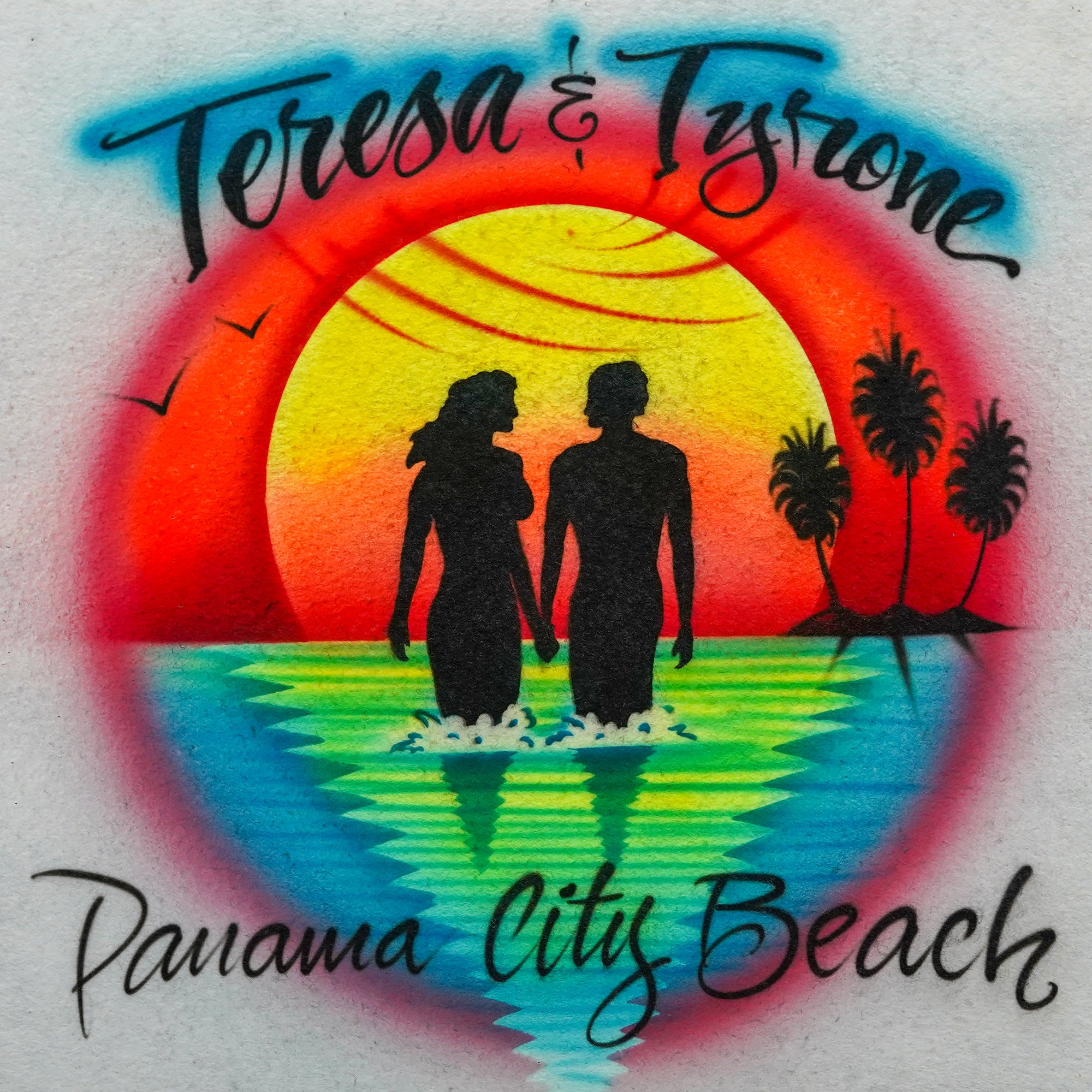 Couple in Sunset Beach Water T-Shirt