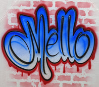 Blue & Red Graffiti Old School Name Design T-Shirt