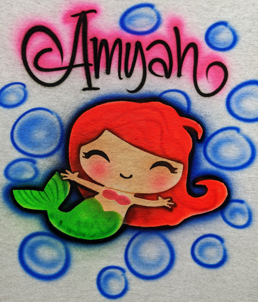 Mermaid with Red Hair Name Design